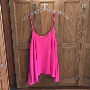 Hot pink silk flowy tank